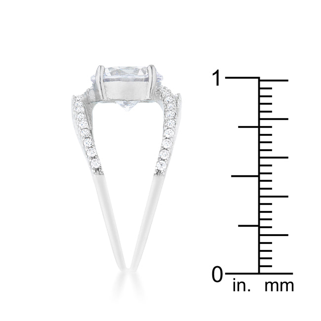 Girana 3ct Clear CZ Rhodium Contemporary Ring - The Best Accessory