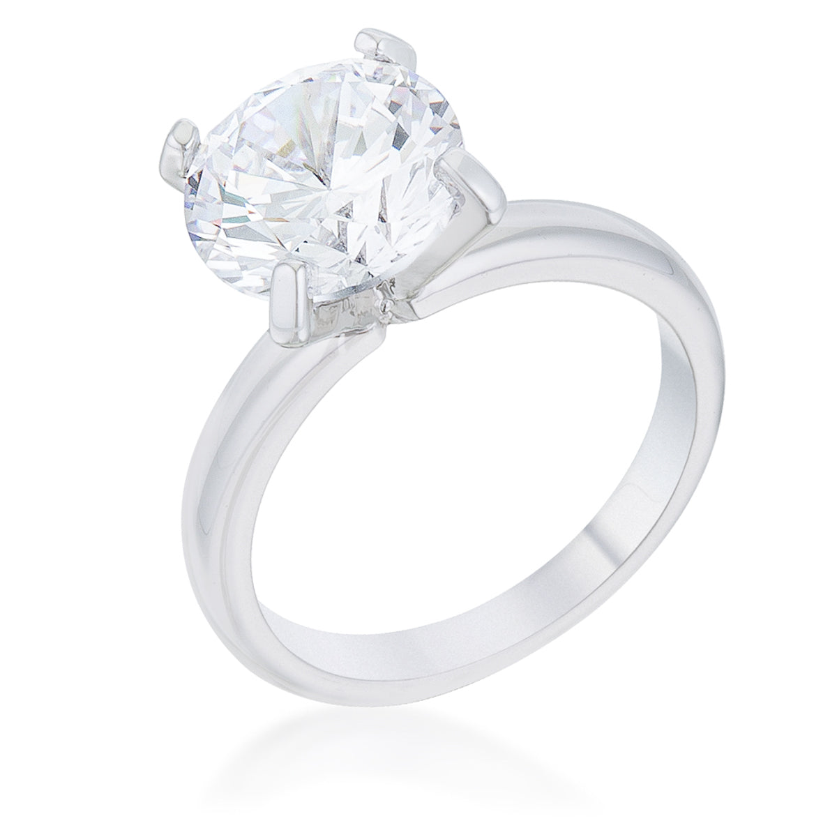 Hanna 4.4ct CZ Rhodium Classic Solitaire Ring - The Best Accessory