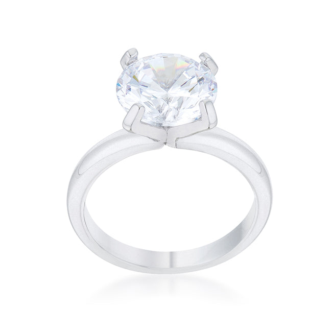 Hanna 4.4ct CZ Rhodium Classic Solitaire Ring - The Best Accessory