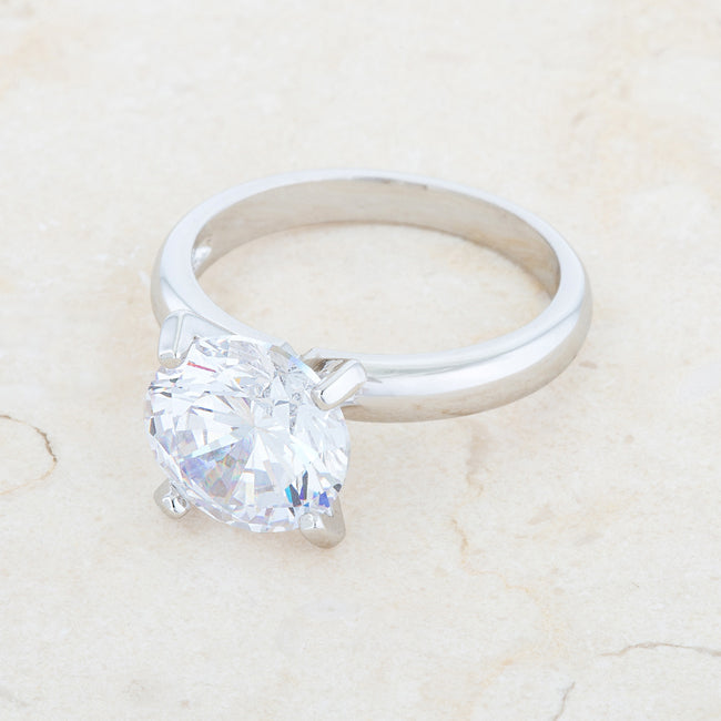 Hanna 4.4ct CZ Rhodium Classic Solitaire Ring - The Best Accessory