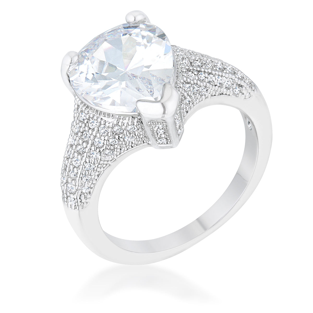 Rhyne 5.8ct CZ Rhodium Pear Cocktail Ring - The Best Accessory