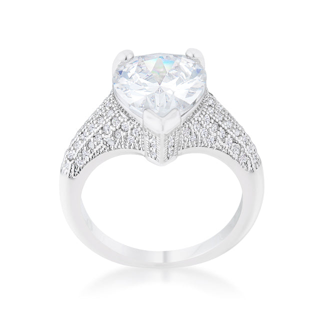 Rhyne 5.8ct CZ Rhodium Pear Cocktail Ring - The Best Accessory