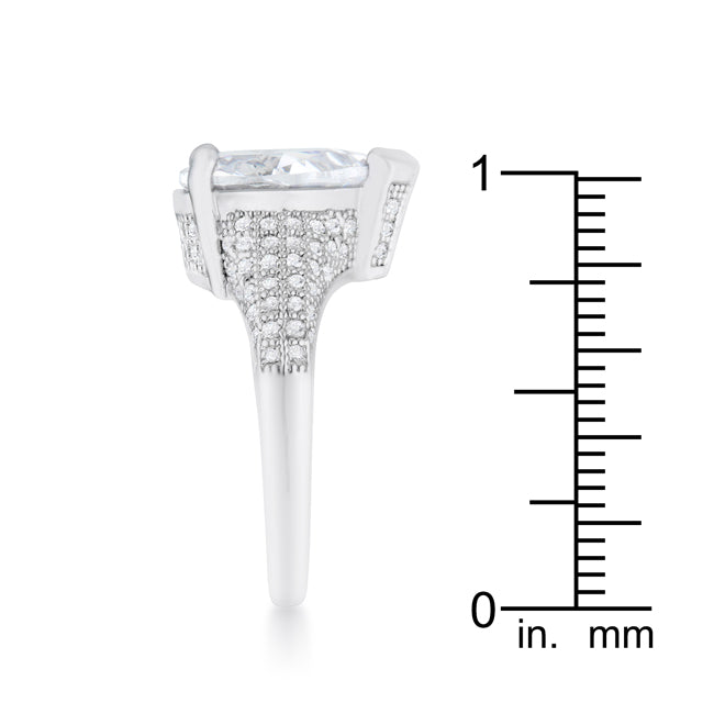 Rhyne 5.8ct CZ Rhodium Pear Cocktail Ring - The Best Accessory