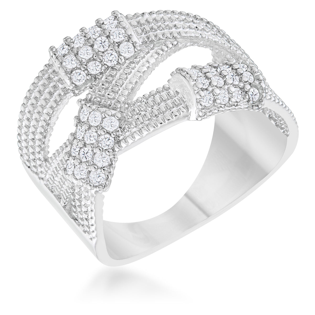 Peyton 0.36ct CZ Rhodium Wide Cable Statement Ring - The Best Accessory