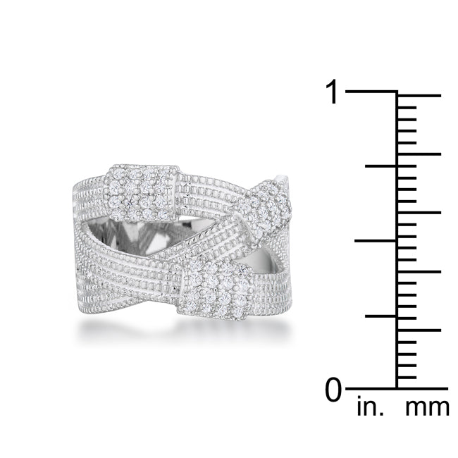 Peyton 0.36ct CZ Rhodium Wide Cable Statement Ring - The Best Accessory