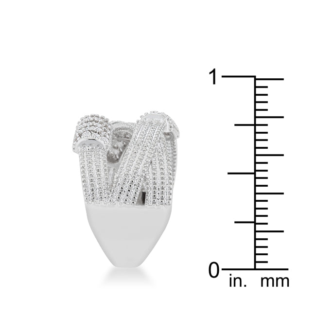 Peyton 0.36ct CZ Rhodium Wide Cable Statement Ring - The Best Accessory