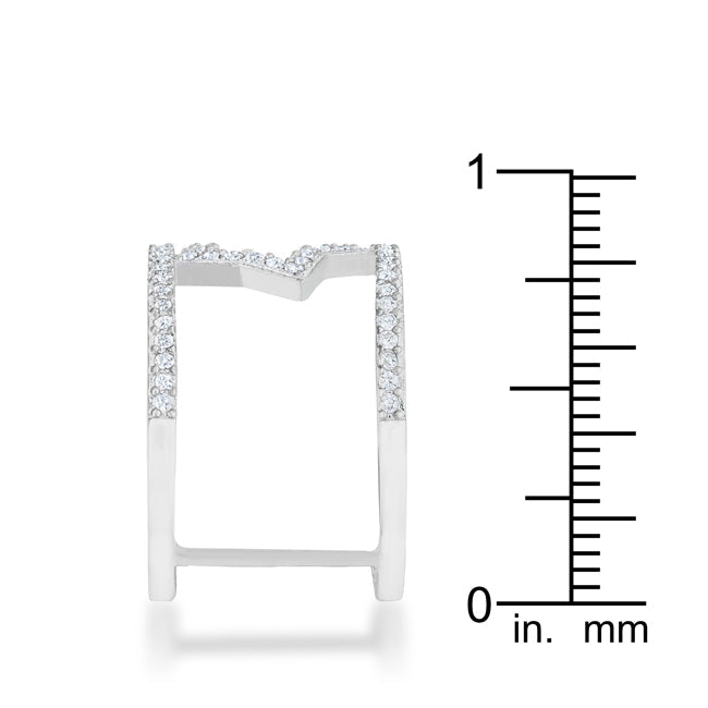 Nailey 0.75ct CZ Rhodium Star Contemporary Ring - The Best Accessory