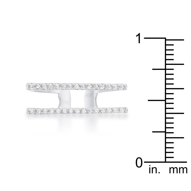 Jenn 0.2ct CZ Rhodium Pave Parallel Ring - The Best Accessory