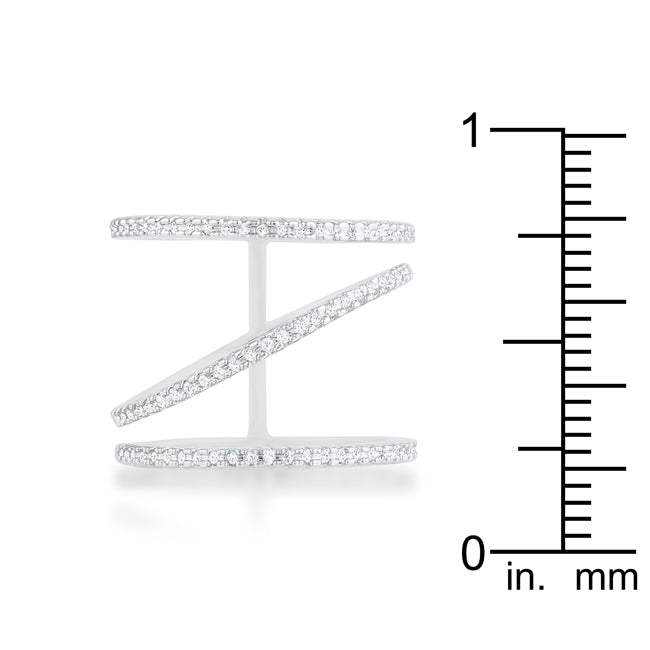 Shauna 0.4ct CZ Rhodium Wide Contemporary Ring - The Best Accessory