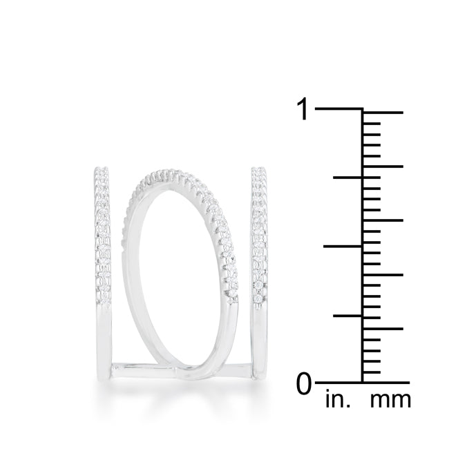 Shauna 0.4ct CZ Rhodium Wide Contemporary Ring - The Best Accessory