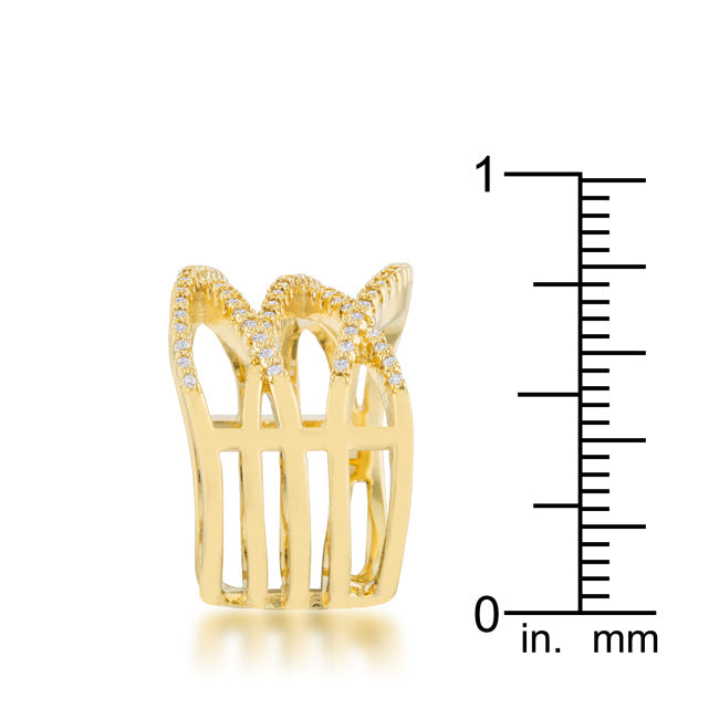 Mandy 0.6ct CZ 14k Gold Contemporary Wide Ring - The Best Accessory