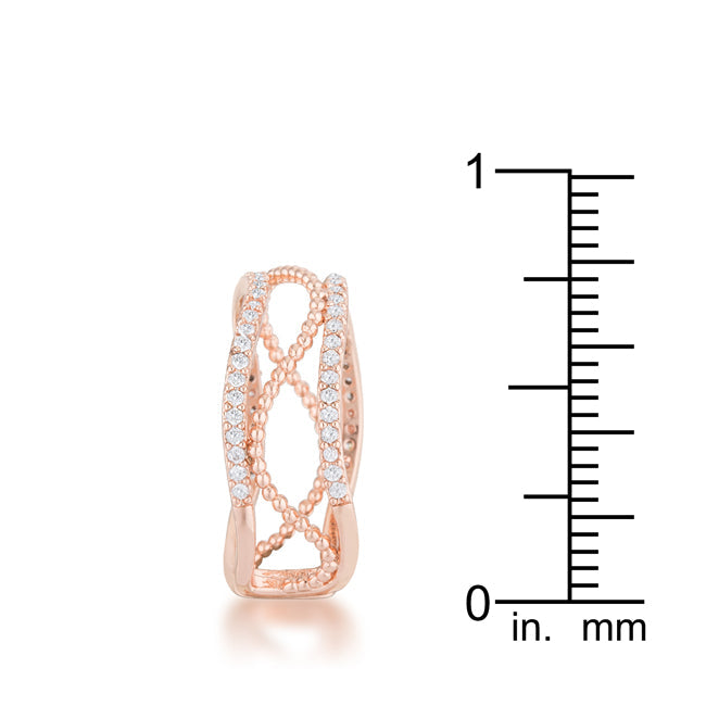 Marina 0.5ct CZ Rose Gold Abstract Cuff Ring - The Best Accessory
