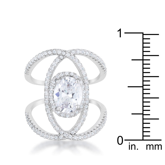 Maura 2.4ct CZ Rhodium Contemporary Cocktail Ring - The Best Accessory