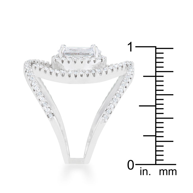 Maura 2.4ct CZ Rhodium Contemporary Cocktail Ring - The Best Accessory
