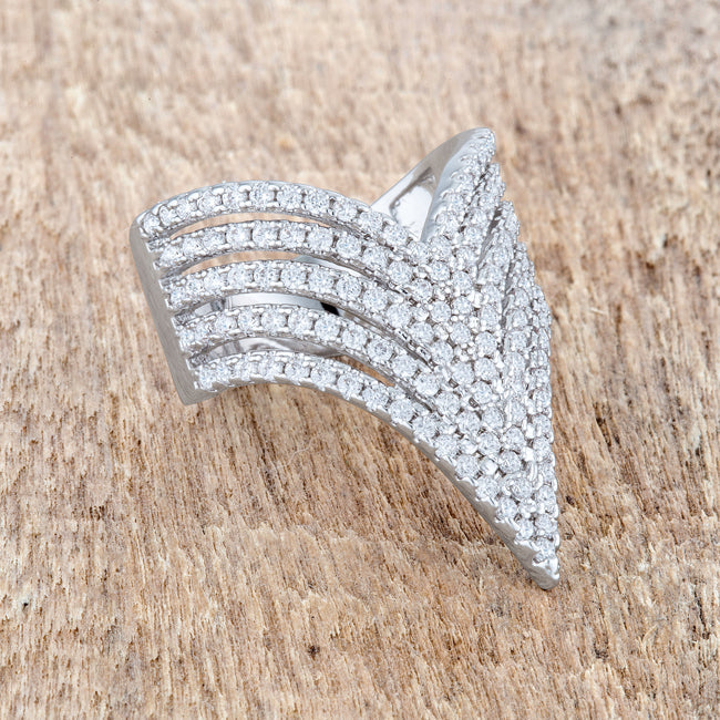 Vera 1.42ct CZ Rhodium Vintage Inspired Cocktail Ring - The Best Accessory