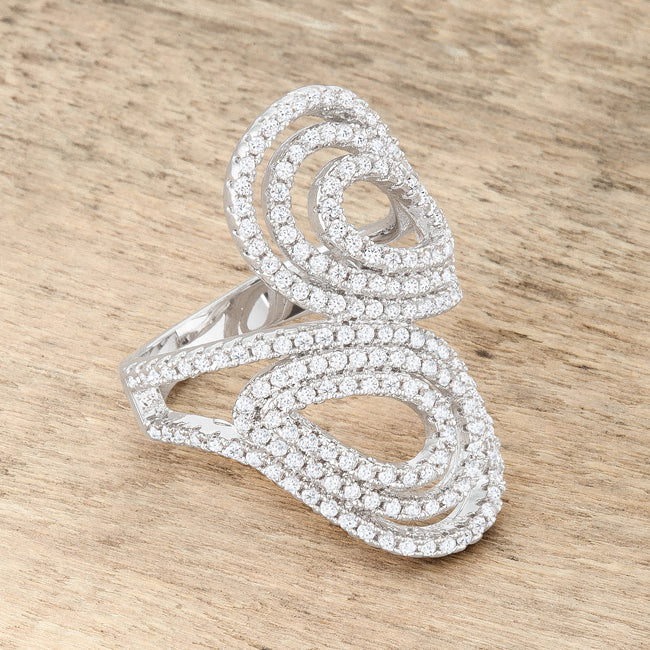 Serina 1ct CZ Rhodium Pave Circle Ring - The Best Accessory