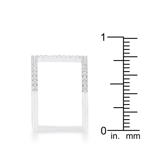 Christina 0.3ct CZ Rhodium Open Contemporary Wide Ring - The Best Accessory