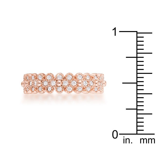 Clara 1ct CZ Rose Gold Textured Bezel Set Eternity Ring - The Best Accessory