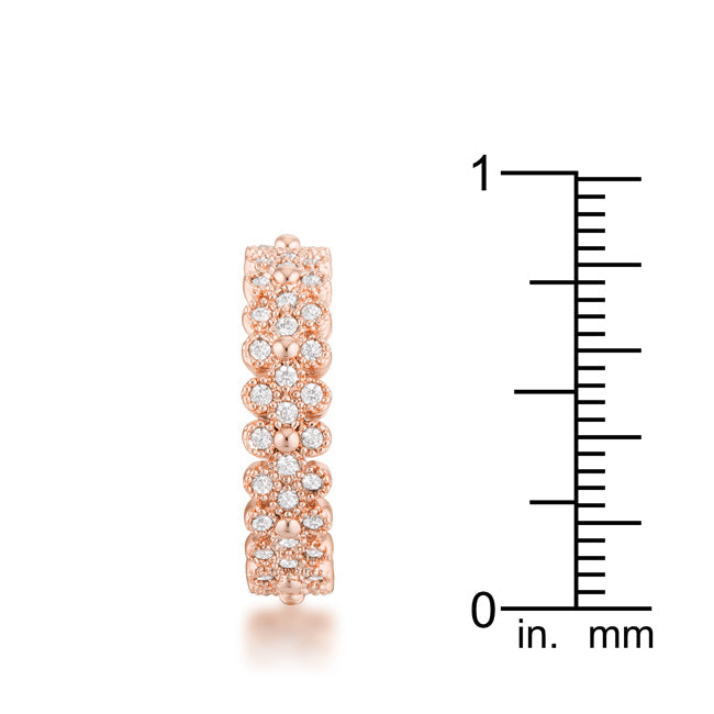 Clara 1ct CZ Rose Gold Textured Bezel Set Eternity Ring - The Best Accessory
