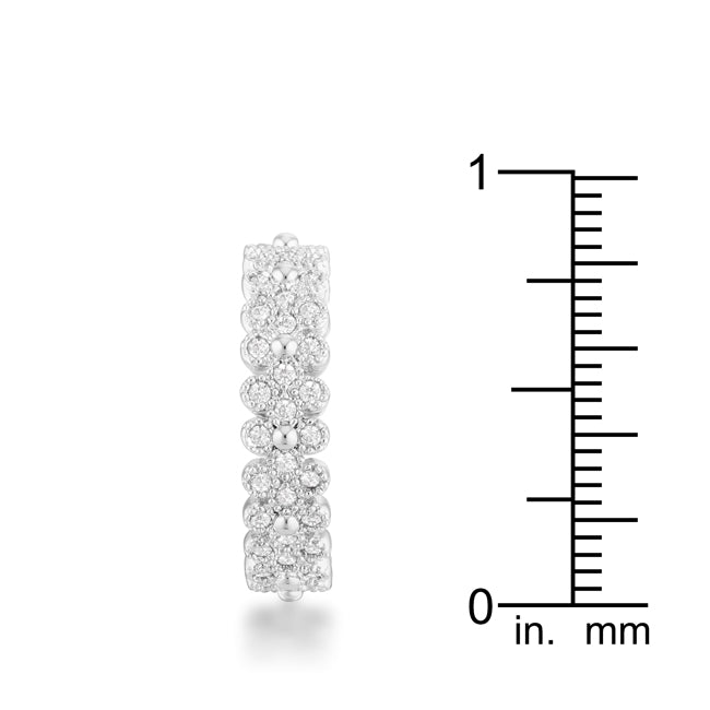 Clara 1ct CZ Rhodium Textured Bezel Set Eternity Ring - The Best Accessory