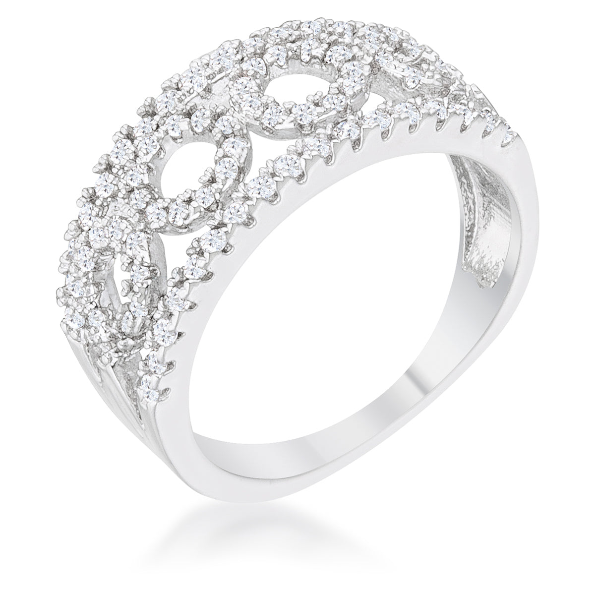 Rina 0.5ct CZ Rhodium Contemporary Band Ring - The Best Accessory