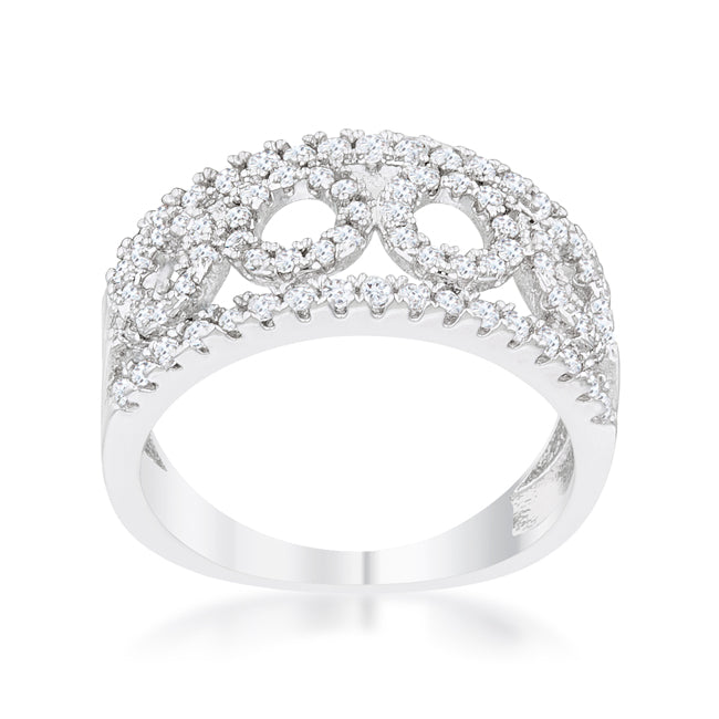 Rina 0.5ct CZ Rhodium Contemporary Band Ring - The Best Accessory