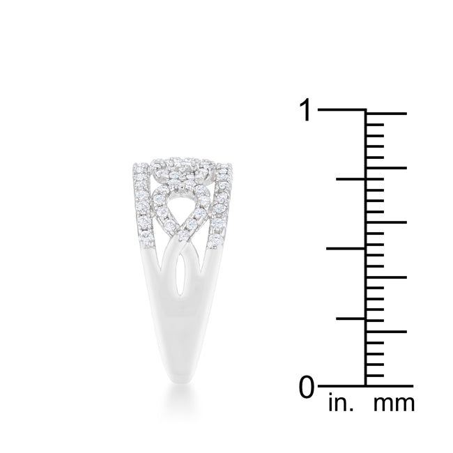 Rina 0.5ct CZ Rhodium Contemporary Band Ring - The Best Accessory