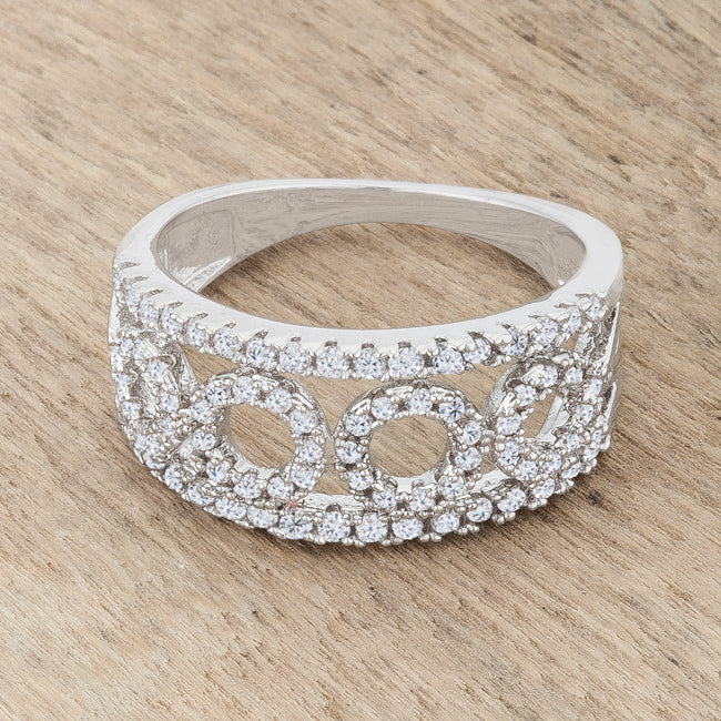 Rina 0.5ct CZ Rhodium Contemporary Band Ring - The Best Accessory