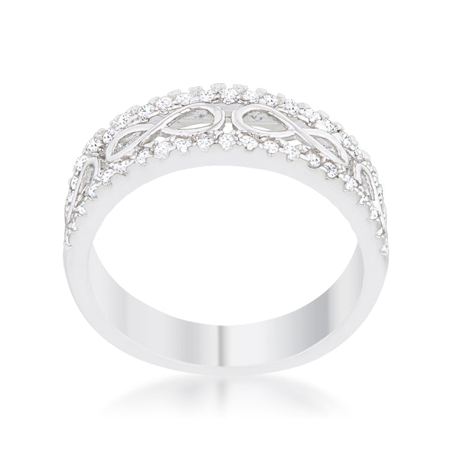 Rema 0.4ct CZ Rhodium Contemporary Infinity Band Ring - The Best Accessory