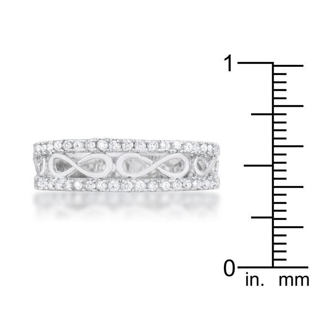 Rema 0.4ct CZ Rhodium Contemporary Infinity Band Ring - The Best Accessory