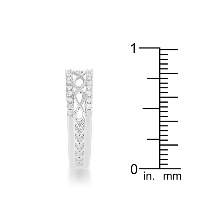 Rema 0.4ct CZ Rhodium Contemporary Infinity Band Ring - The Best Accessory