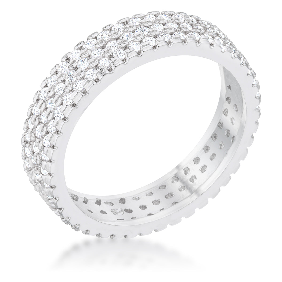 Chare 1.3ct CZ Rhodium Classic Band Ring - The Best Accessory