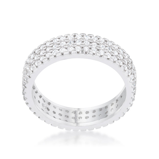 Chare 1.3ct CZ Rhodium Classic Band Ring - The Best Accessory