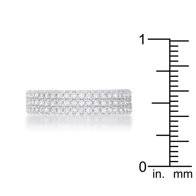 Chare 1.3ct CZ Rhodium Classic Band Ring - The Best Accessory