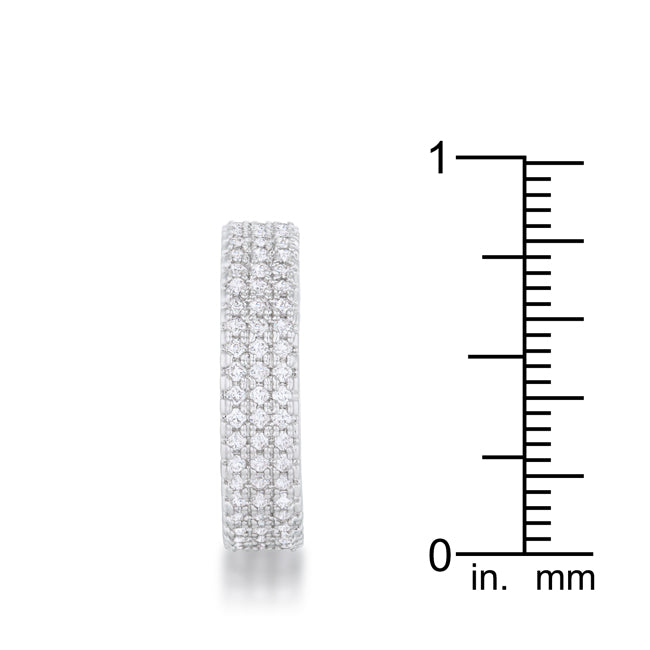 Chare 1.3ct CZ Rhodium Classic Band Ring - The Best Accessory