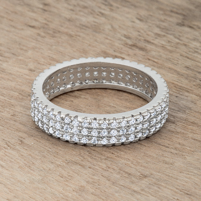 Chare 1.3ct CZ Rhodium Classic Band Ring - The Best Accessory