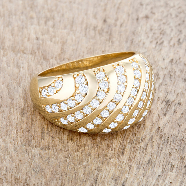 Shayla 0.95ct CZ 14k Gold Contemporary Dome Ring - The Best Accessory