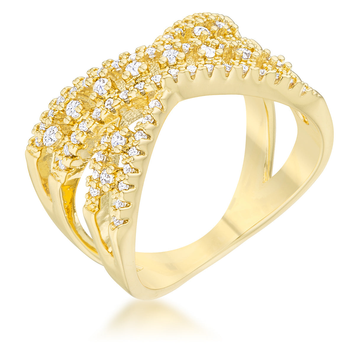 Sandy 0.37ct CZ 14k Gold Classic Criss Cross Ring - The Best Accessory