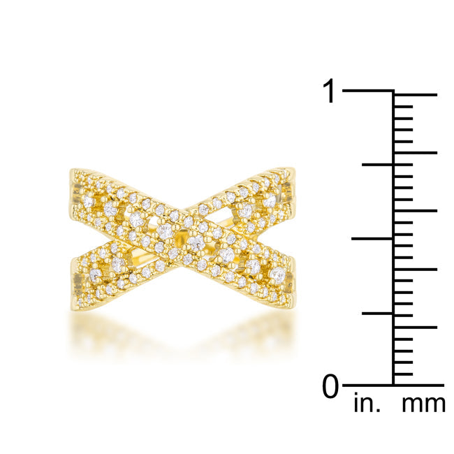 Sandy 0.37ct CZ 14k Gold Classic Criss Cross Ring - The Best Accessory