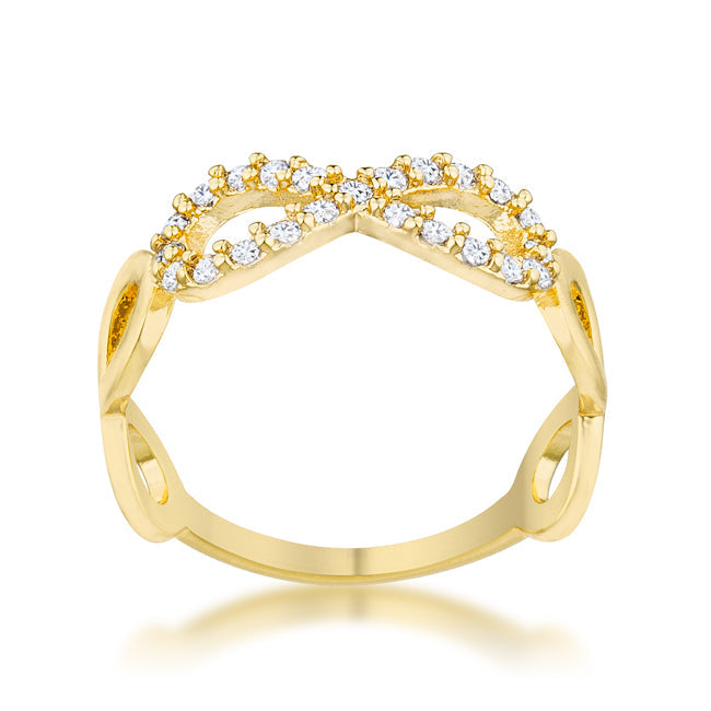 Mina 0.35ct CZ 18k Plated Gold Infinity Ring - The Best Accessory