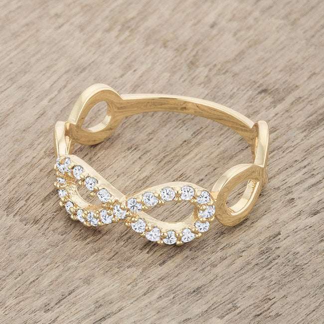 Mina 0.35ct CZ 18k Plated Gold Infinity Ring - The Best Accessory