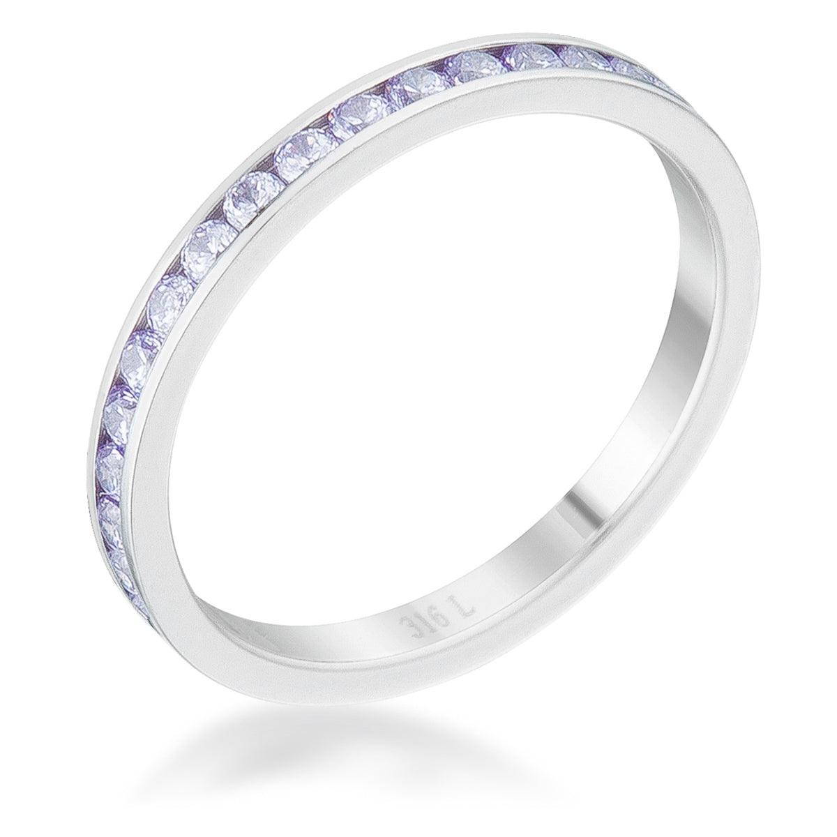 Teresa 0.5ct Light Lavender CZ Stainless Steel Eternity Band - The Best Accessory