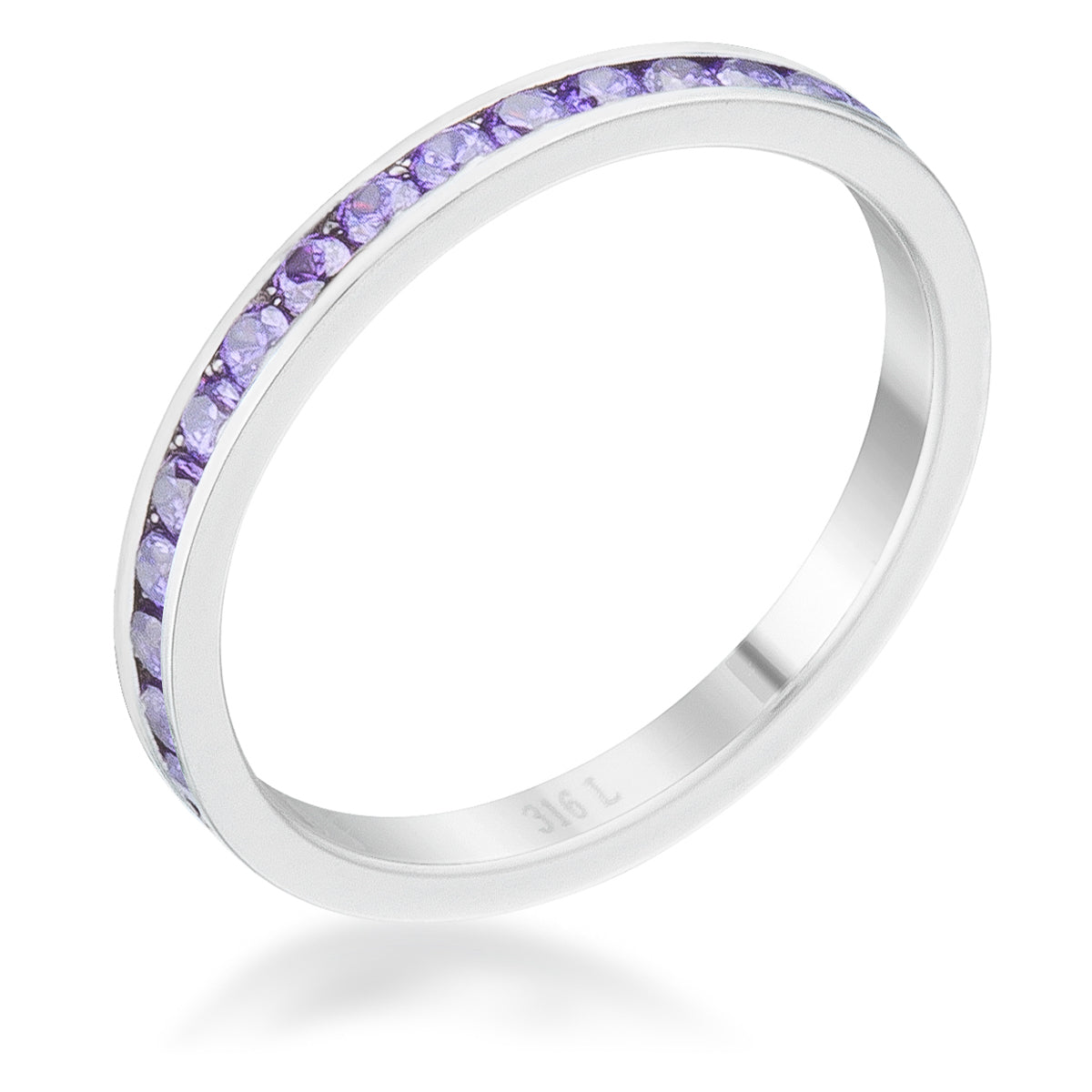 Teresa 0.5ct Amethyst CZ Stainless Steel Eternity Band - The Best Accessory