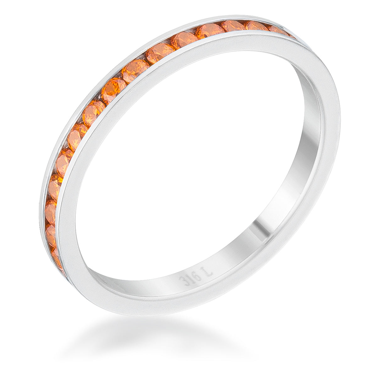 Teresa 0.5ct Orange CZ Stainless Steel Eternity Band - The Best Accessory