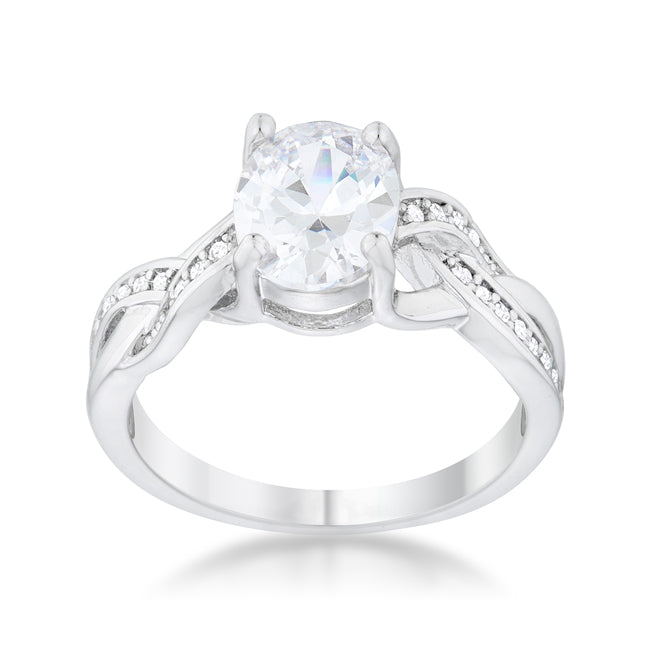 Justine 2ct CZ Rhodium Classic Oval Ring - The Best Accessory