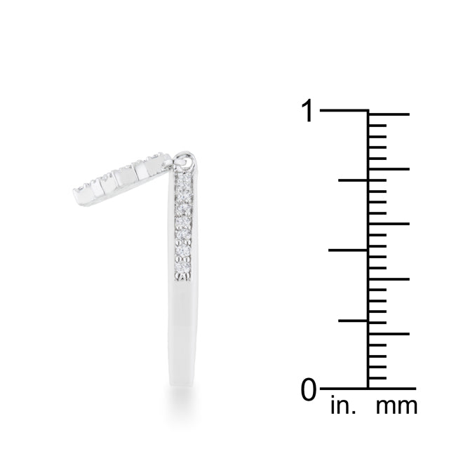 Snowflake 0.35ct CZ Rhodium Simple Holiday Charm Band Ring - The Best Accessory