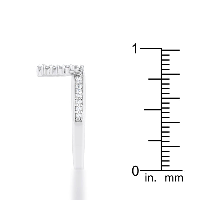 Star 0.25ct CZ Rhodium Simple Holiday Charm Band Ring - The Best Accessory