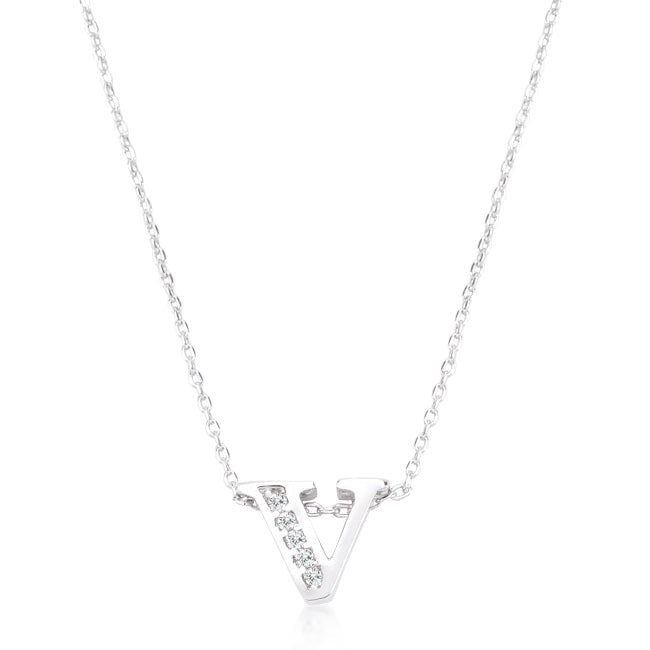 Pave Initial V Pendant - The Best Accessory