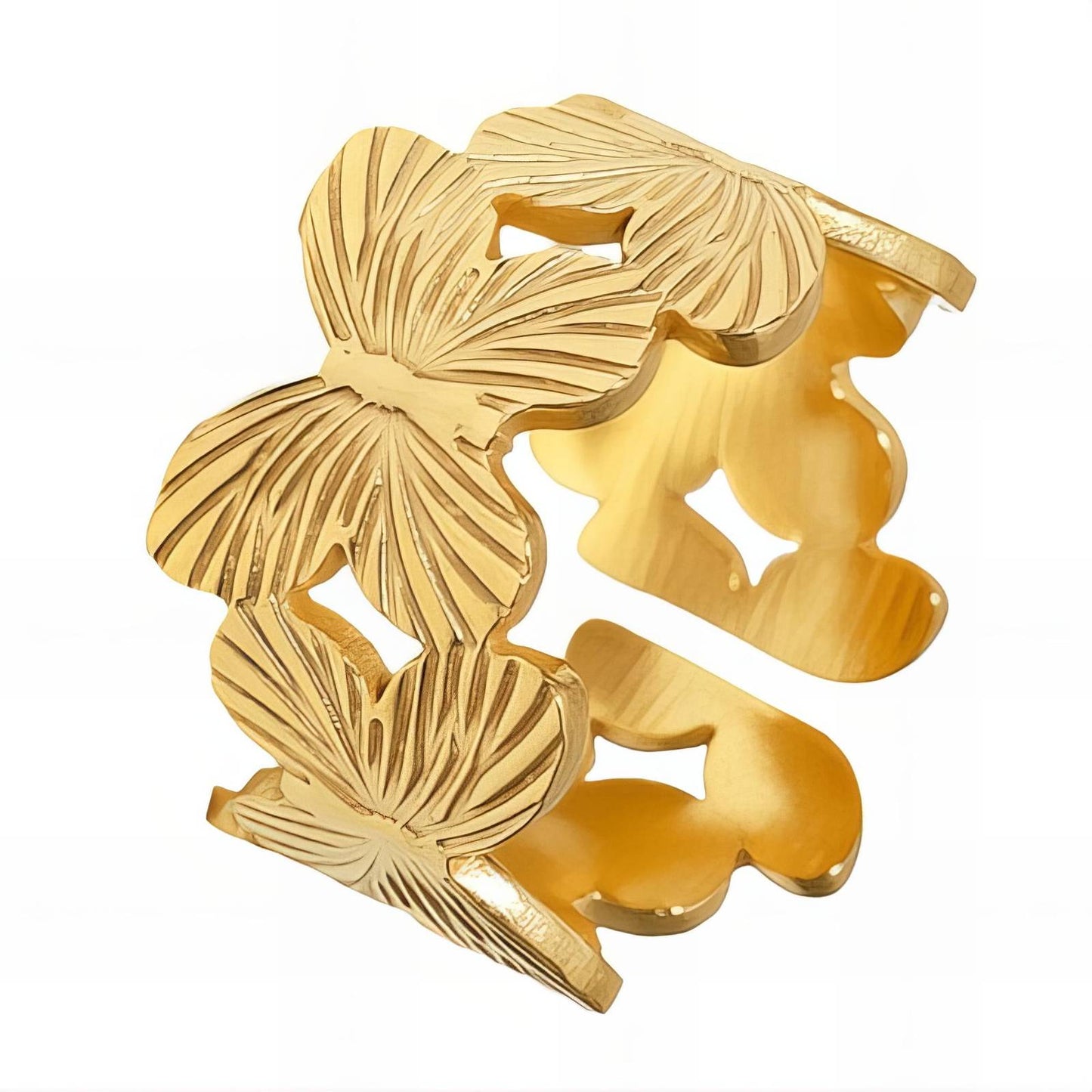 18K gold plated Stainless steel Butterflies finger ring, Intensity - The Best Accessory