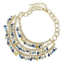Multi Tone Crystal Drop 3 Strand Blue - The Best Accessory